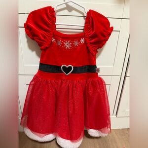 Red Snowflake Heart Toddler Dress